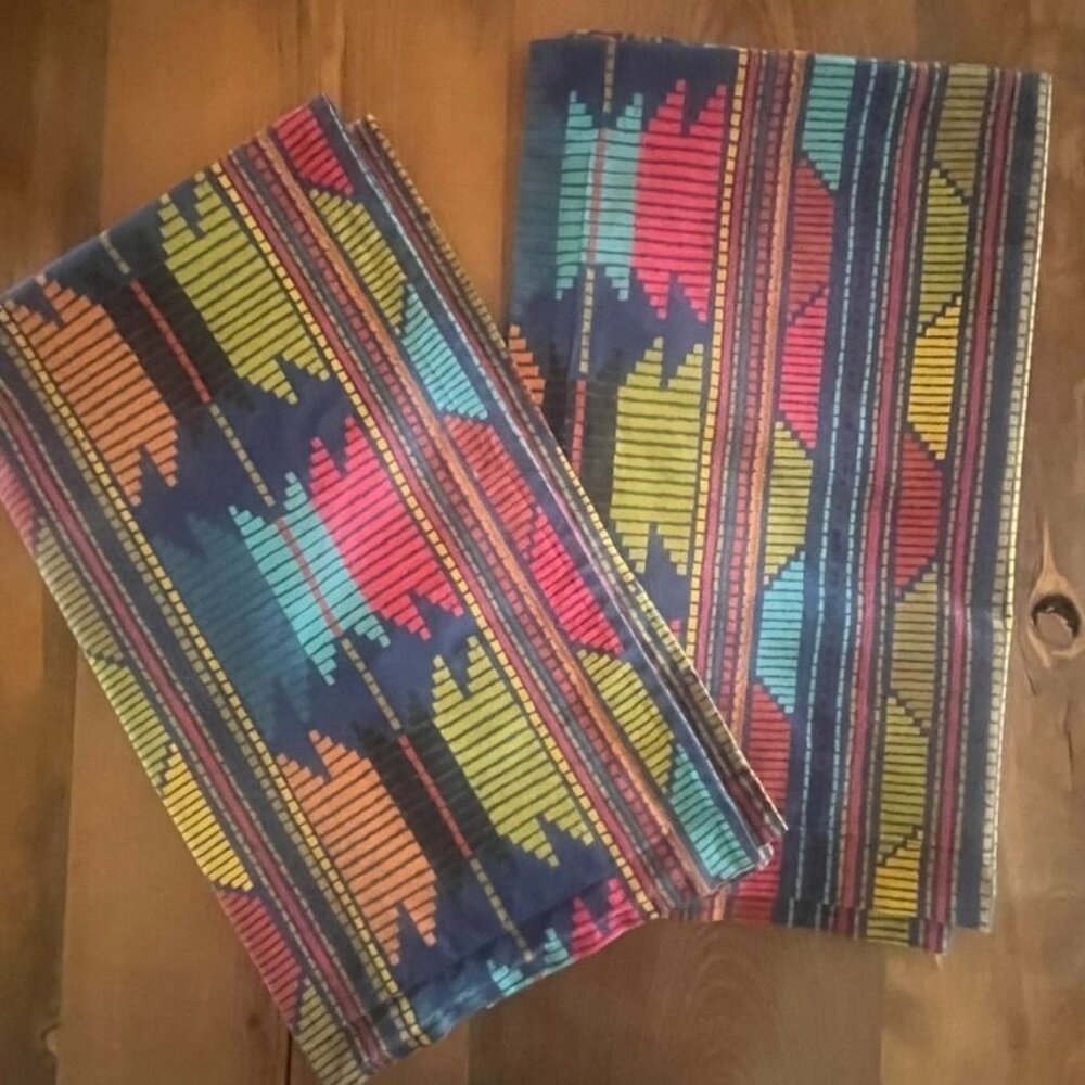 Southwestern King Pillow Shams (2) By Company Store 20" X 36" Cotton Multicolor